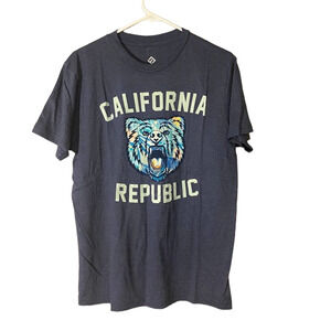 H3 Sportgear Blue California State Bear Graphic Short Sleeve T-Shirt Men Sz M